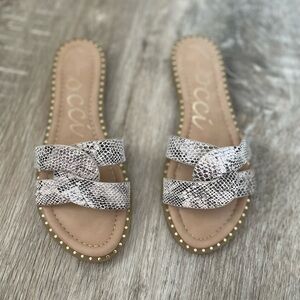Women's Snakeskin Slide Sandals